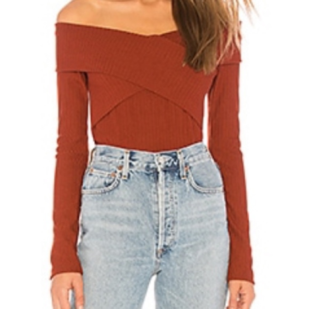 Capulet off the shoulder long sleeve bodysuit